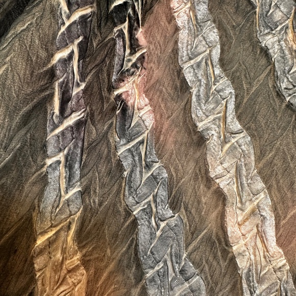 Komarov Dress & Eileen Fischer Silk Jacket Set - 50 Shades of Gray/ Blue/ Pink - Picture 13 of 14